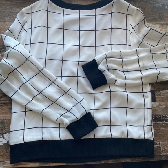 Milly Check-Print Silk Georgette Sweatshirt - Picture 5 of 10